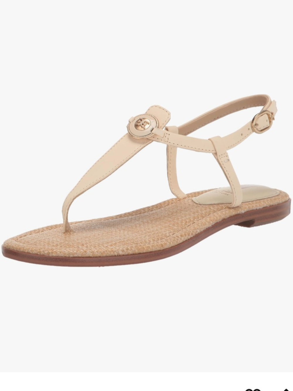 NEW Sam Edelman Gigi Cream T-Strap Woven Flat Sandals Women's Size 8 - Picture 7 of 8